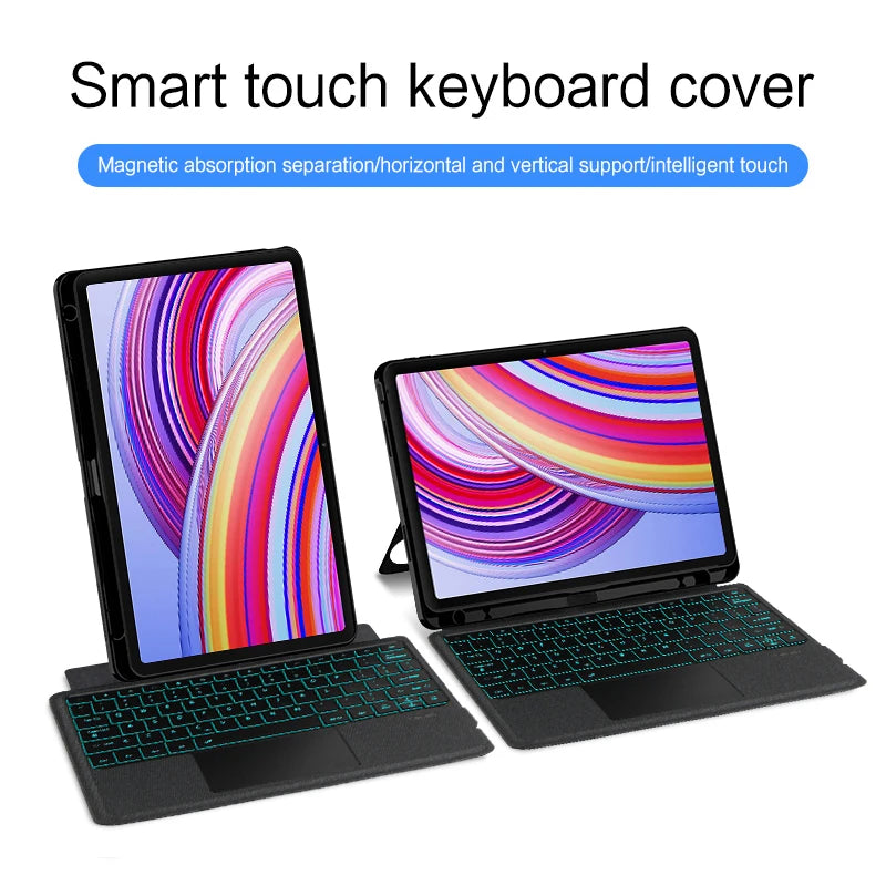 AJIUYU Backlight Magic Keyboard For XiaoMi Redmi Pad Pro 12.1 inch Folio Smart Case Portuguese Spanish Arabic Keyboard Cover