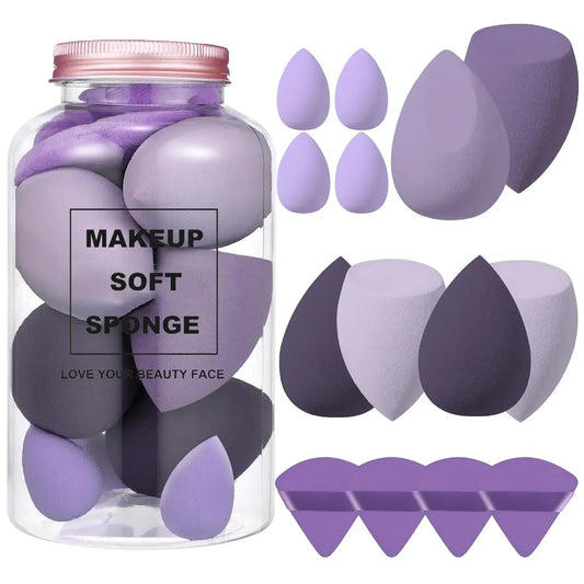 Esponjas de maquillaje, licuadora, huevo de belleza con botella de almacenamiento, esponjas para base de maquillaje, borlas para polvos, accesorios de maquillaje, 12 o 14 unidades