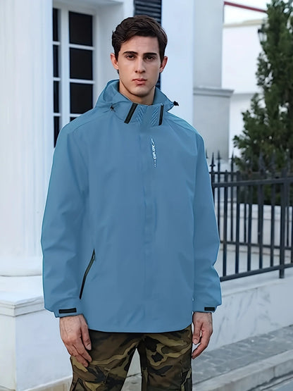 Men's Lightweight Waterproof Rain Jacket, Hooded Shell Outdoor Raincoat Hiking Windbreaker Jacket Coat