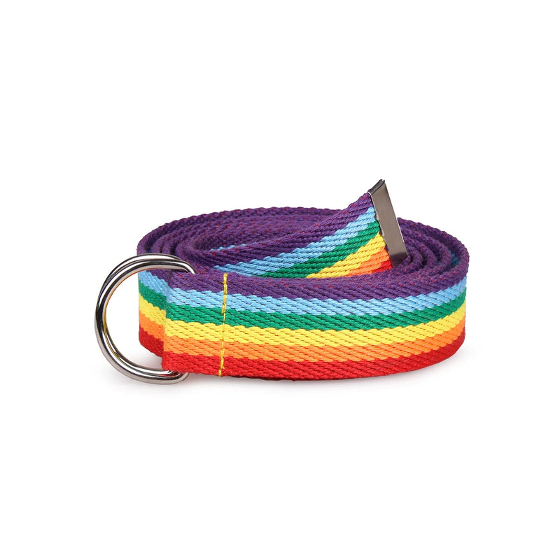 7-color Rainbow D-clip Women Ultra-long Casual Versatile Summer Waist Belt Fashionable Commuting Style Iron Buckle