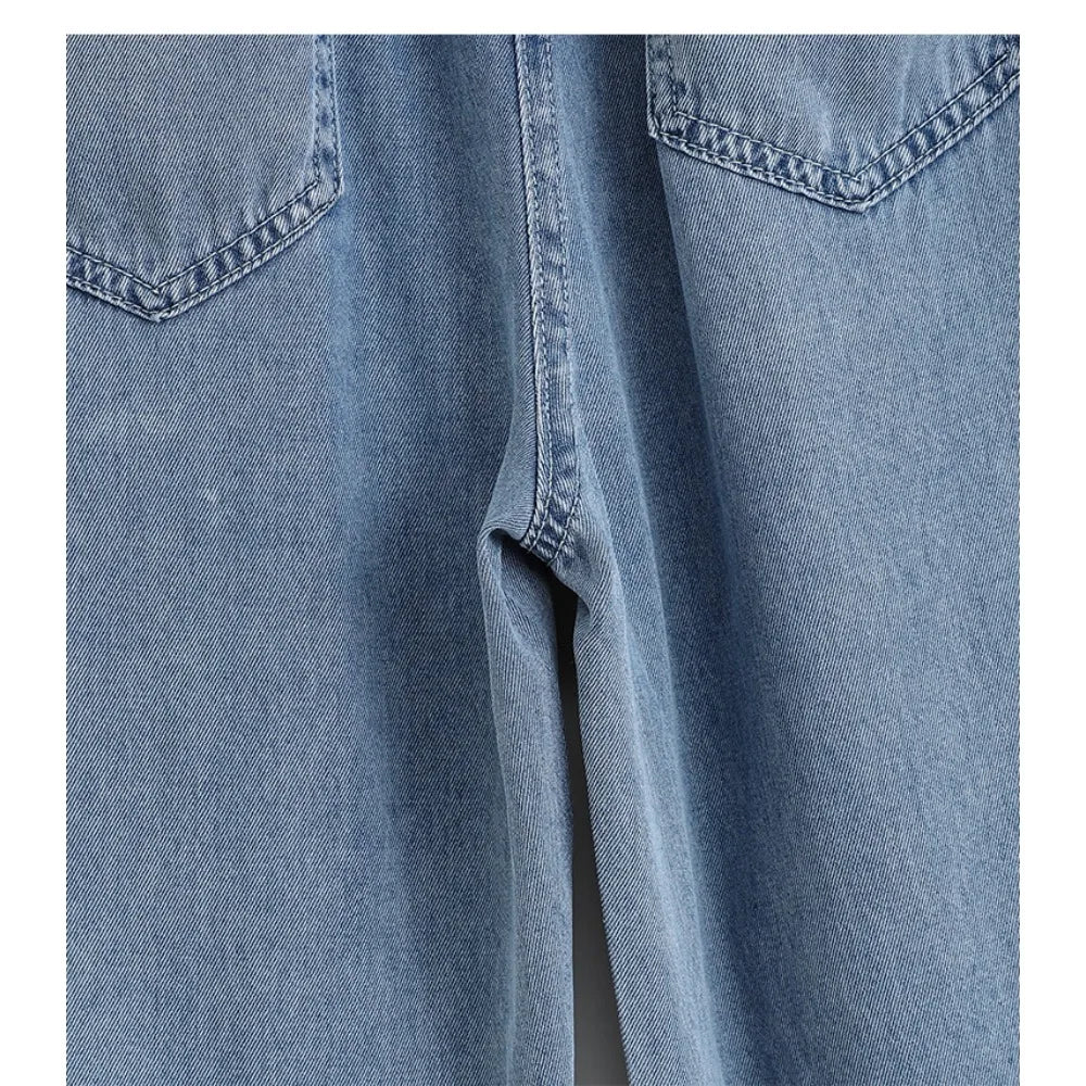 Casual High Waist Chic Slim Straight Tube Full Length Pants Korean Fashion Office Lady Summer Plus Size Clothing