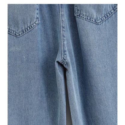 Casual High Waist Chic Slim Straight Tube Full Length Pants Korean Fashion Office Lady Summer Plus Size Clothing
