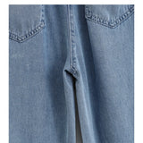 Casual High Waist Chic Slim Straight Tube Full Length Pants Korean Fashion Office Lady Summer Plus Size Clothing