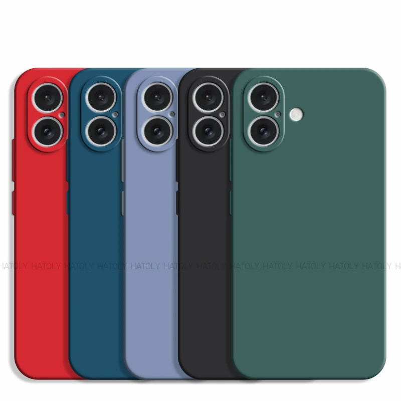 For iPhone 16 Case For iPhone 16 Pro Max Cover Original TPU Luxury Shockproof Liquid Silicone Protective Phone Cover iPhone 16