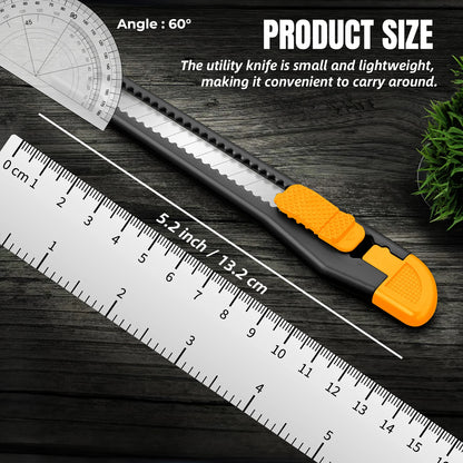 4/24 Pack Box Cutter Retractable, Utility Knife 9MM Wide Snap-Off Blades, Exacto Knife for Cutting Box, Wrapping, Cardboard