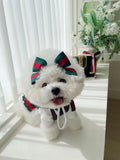 FATHIN Dog Princess Dresses Puppy Bow Knot Dress Luxury Pet Skirt Striped Dresses for Small Medium Cats