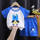New Boys Summer Clothing Set Full Bear Print Cotton Short Sleeve T-shirts and Shorts 2PCS Breathable Outfit For Girls