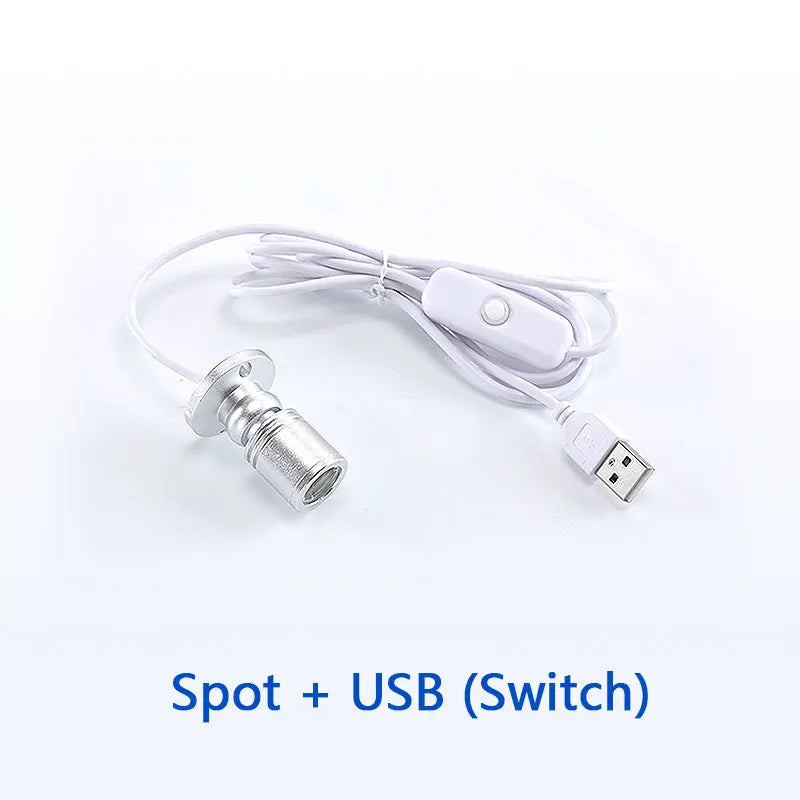 USB LED Spotlight 3W DC5V Jewelry Cabinet Showcase Counter Lamp Surface Mounted Ceiling Mini Spot Light USB 5V Interface