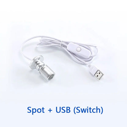 Led usb holofote 3w dc5v jóias armário vitrine contador lâmpada superfície montada teto mini ponto luz usb 5v interface