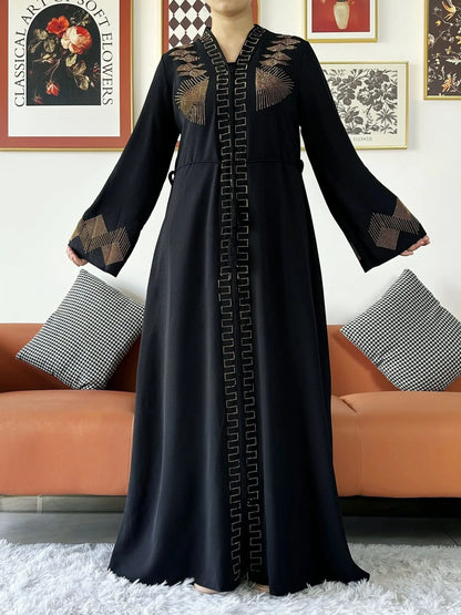 Vestido elegante de gasa para mujer, abaya abierta con cremallera, ropa musulmana, cárdigan islámico, abaya, nuevo
