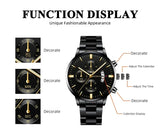 Fashion Men Stainless Steel Watch Luxury Calendar Quartz Wristwatch Men's Business Watches for Men Clock Montre Homme