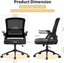 Naspaluro Office Chair Ergonomic Mesh Flip-Up Arms Gaming Chair with Mid Back Cushion Lumbar Support for Home Bedroom Working