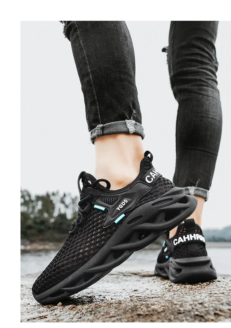 Men's Summer Mesh Sneakers - Breathable for Casual Outdoor Running Tennis Hiking & Luxury Platform Loafers Style