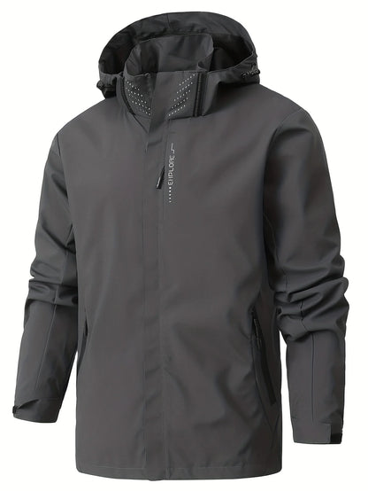 Men's Lightweight Waterproof Rain Jacket, Hooded Shell Outdoor Raincoat Hiking Windbreaker Jacket Coat