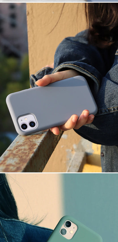 Original Silicone Cases For iPhone 16 15 12 14 13 Pro Max 15 16 Plus logo Case For Apple iPhone 11 14 15 16 Pro Cover