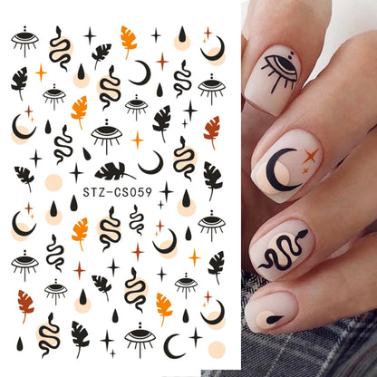 5D Red Christmas Nail Stickers Glitter Embossed Snowflake Gloves Feather Bulb Bells Winter Xmas DIY Engraved Manicure Decoration