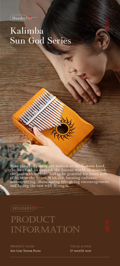 Hluru 21 Key Maple Kalimba 17 key Thumb Piano Portable Finger Piano for Beginner Mbira Gift for Kids Adults