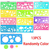 Animal Geometry Art Multifunctional Hollow Rulers Drafting Tools School Painting Supplies Office Kid Art Drawing Stationery Rule