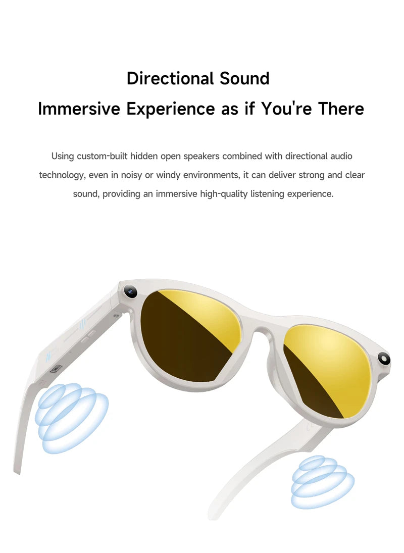 Lenovo 8K 2400W Smart AI Glasses Photo Video HD Shooting Camera Voice Call Translation Bluetooth Women Men Motorcycle Glasses