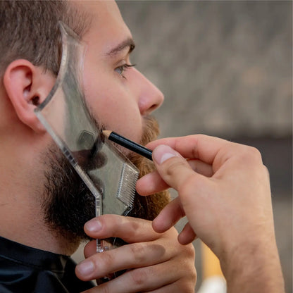 Men Beard Styling Template Stencil Beard Comb Fits All-In-One Beard Shaping Tool Barber Supplies Professional Beard Accessories