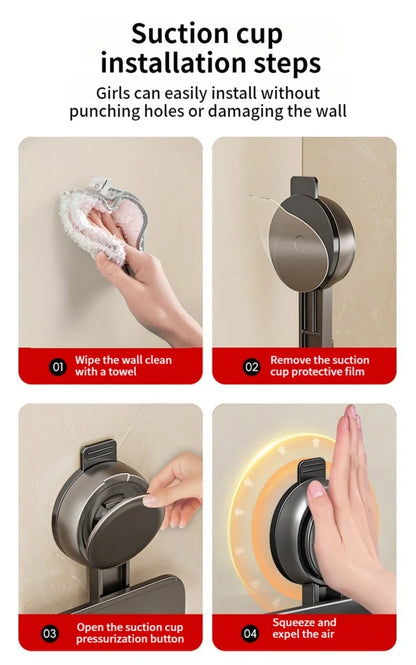 Estante de baño con ventosa sin taladro, estante para baño, espacio para inodoro, estante colgante de aluminio, organizador de baño para colgar en la pared