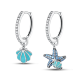925 prata esterlina brilhante estrela do mar concha brincos jóias para mulheres moda pequeno brinco de prata luxo 2023 novo em