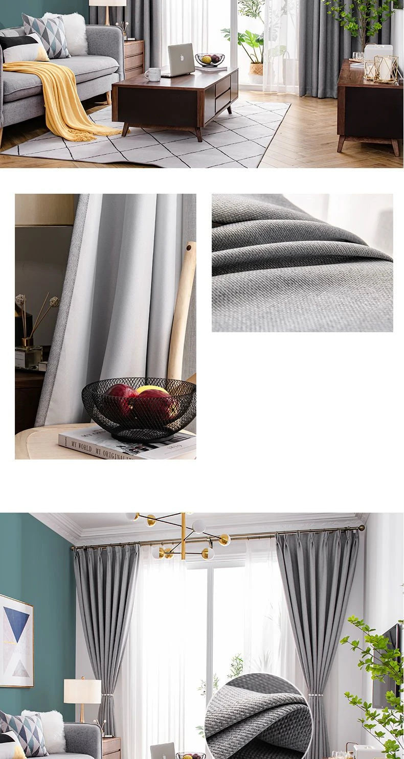 310cm Height Custom Made Window 80% Blackout Curtain Thickened Cotton Linen Curtains for Living Room Bedroom Luxury Curtains