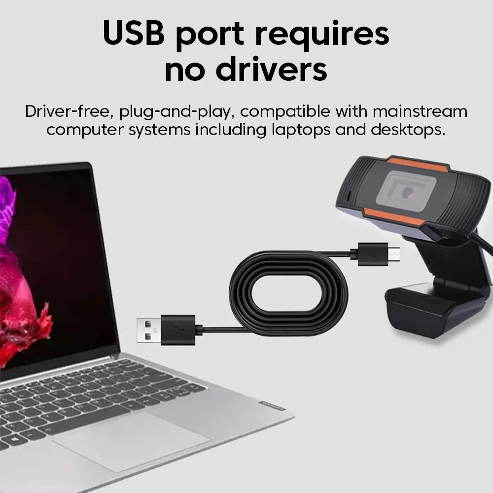 Elough 1080P HD Webcam With Built-in Microphone USB Camera For PC Laptop Video Recording Conferencing Network Camera Tripod