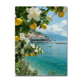 Retro Mediterranean Greece Landscape Poster Canvas Painting Wall Art Pictures Home Decoration Italian Lemon Orange Olive Tree