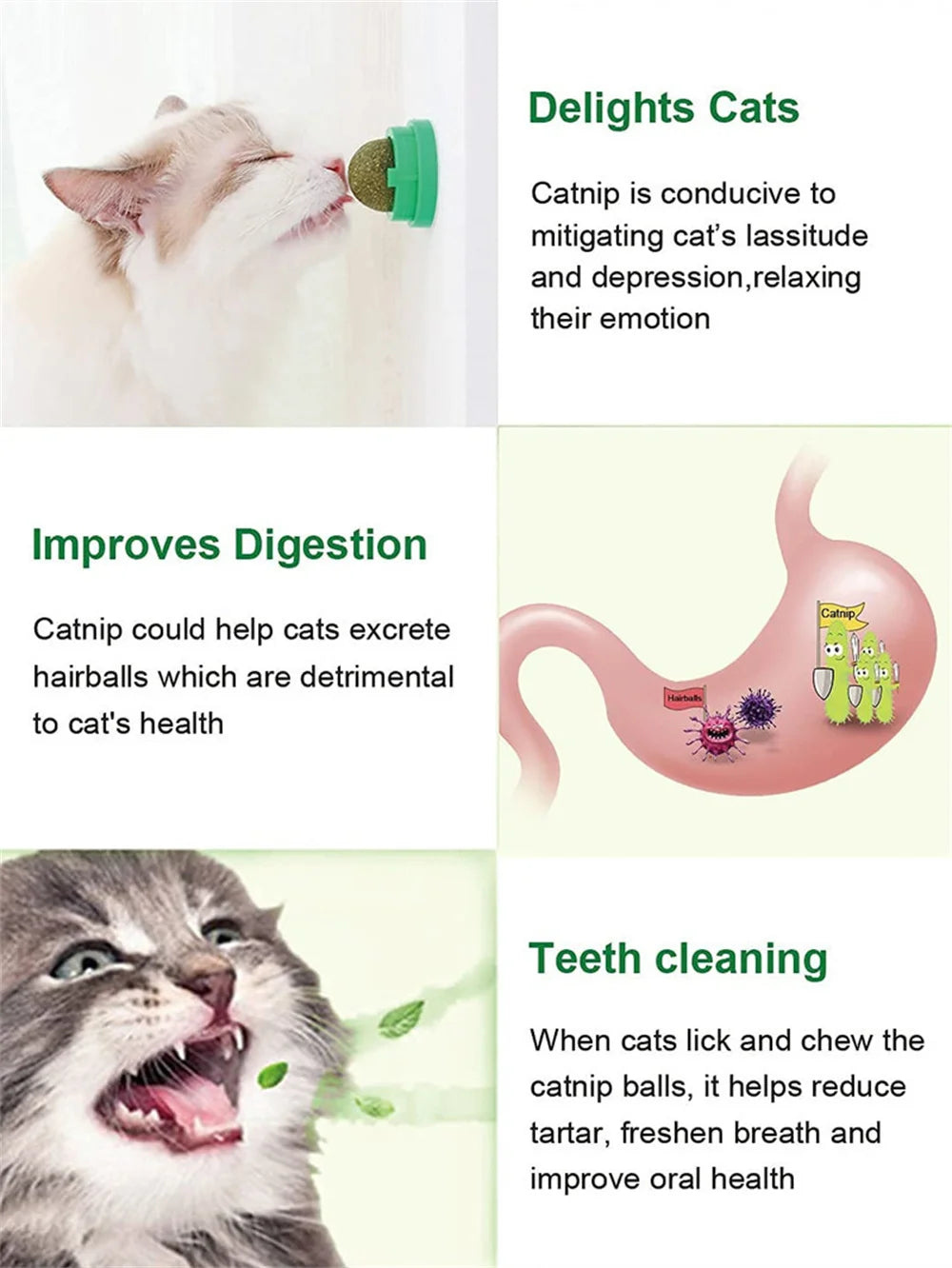 Natural Catnip Balls Lickable Cat Grass Snack Kitten Scratchers Toy Treats Chewing Fresh Breath For Small Medium Pet Cat
