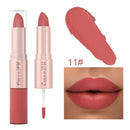 Delineador de labios doble, pigmento mate, base antiadherente, color piel, 24 horas de duración, maquillaje resistente al agua, cosméticos de belleza, 2 en 1 