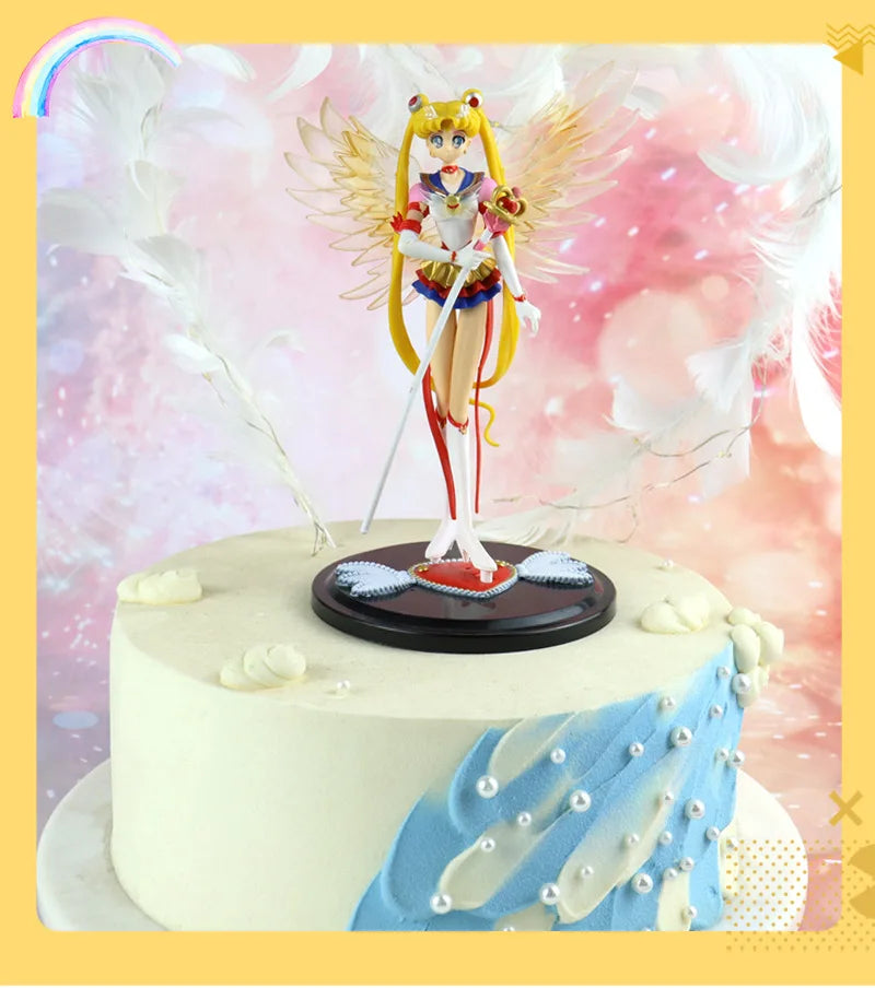 16CM Anime Sailor Moon Usagi Tsukino Figure PVC Cake Ornaments Doll Collection Toys Usagi Tsukino Action Figurine