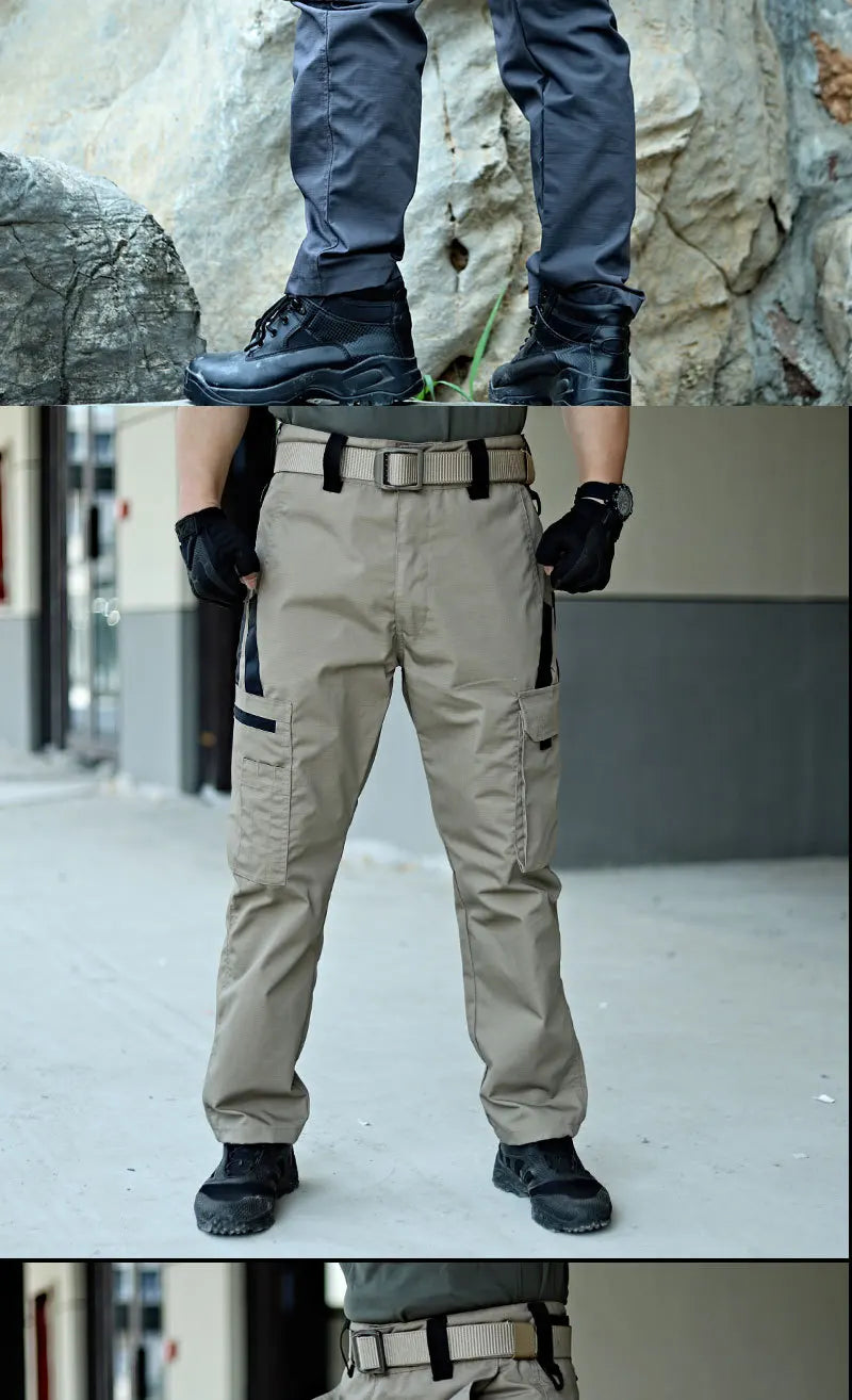 Pantalones de trabajo tácticos para hombre, pantalones cargo para exteriores, multibolsillos, impermeables, para otoño y primavera, ropa de trabajo al aire libre, pantalones de senderismo