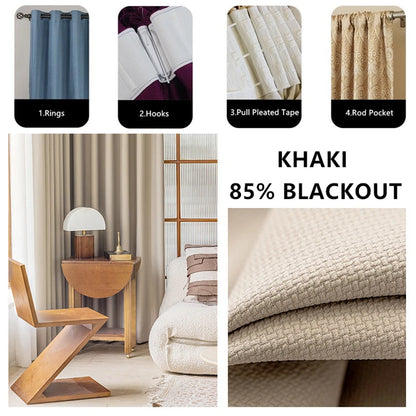 310cm Height Custom Made Thickened Solid Color Double-Sided Jacquard 80%-90% Blackout Living Room Curtains Bedroom Curtains