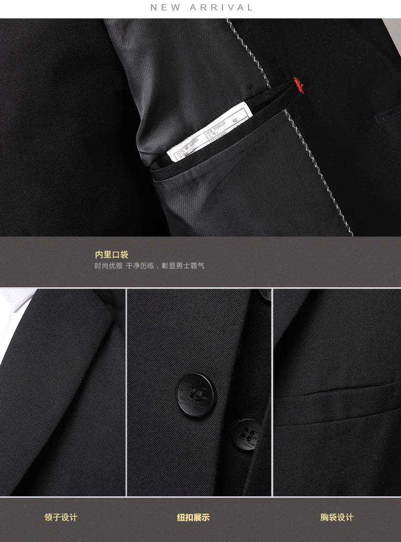 Traje de novio para boda 2025, corte entallado, 2 piezas (chaqueta y pantalón), transpirable (corbata incluida), ideal para padrinos de boda, fiestas y bailes de graduación.