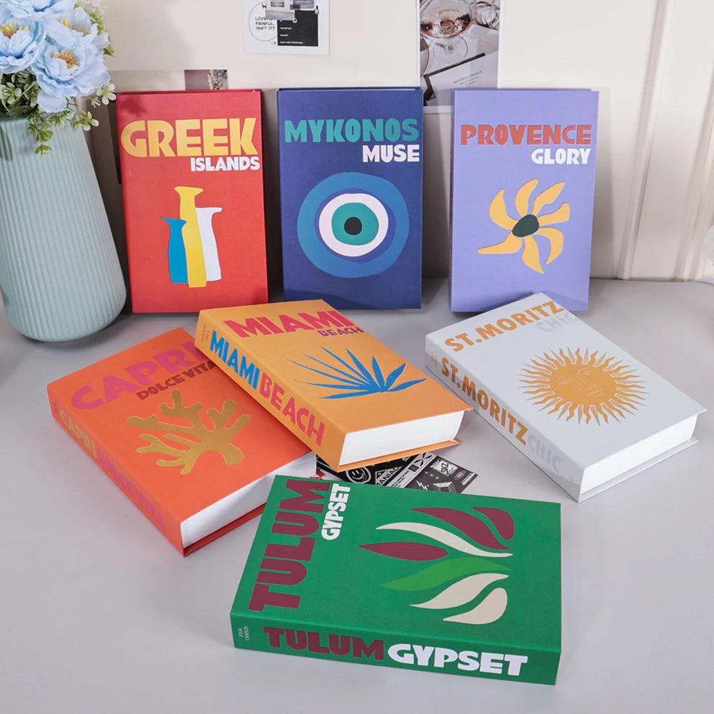 Travel Series Fake Book Decoration Coffee Table Living Room Fashion Fake Book Storage Box Decor Model Room IBIZA CAPRI