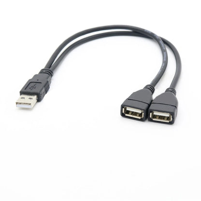 2.0 A 1 male to 2 Dual USB Female Data Hub Power Adapter Y Splitter USB Charging Power Cable Cord Extension Cable