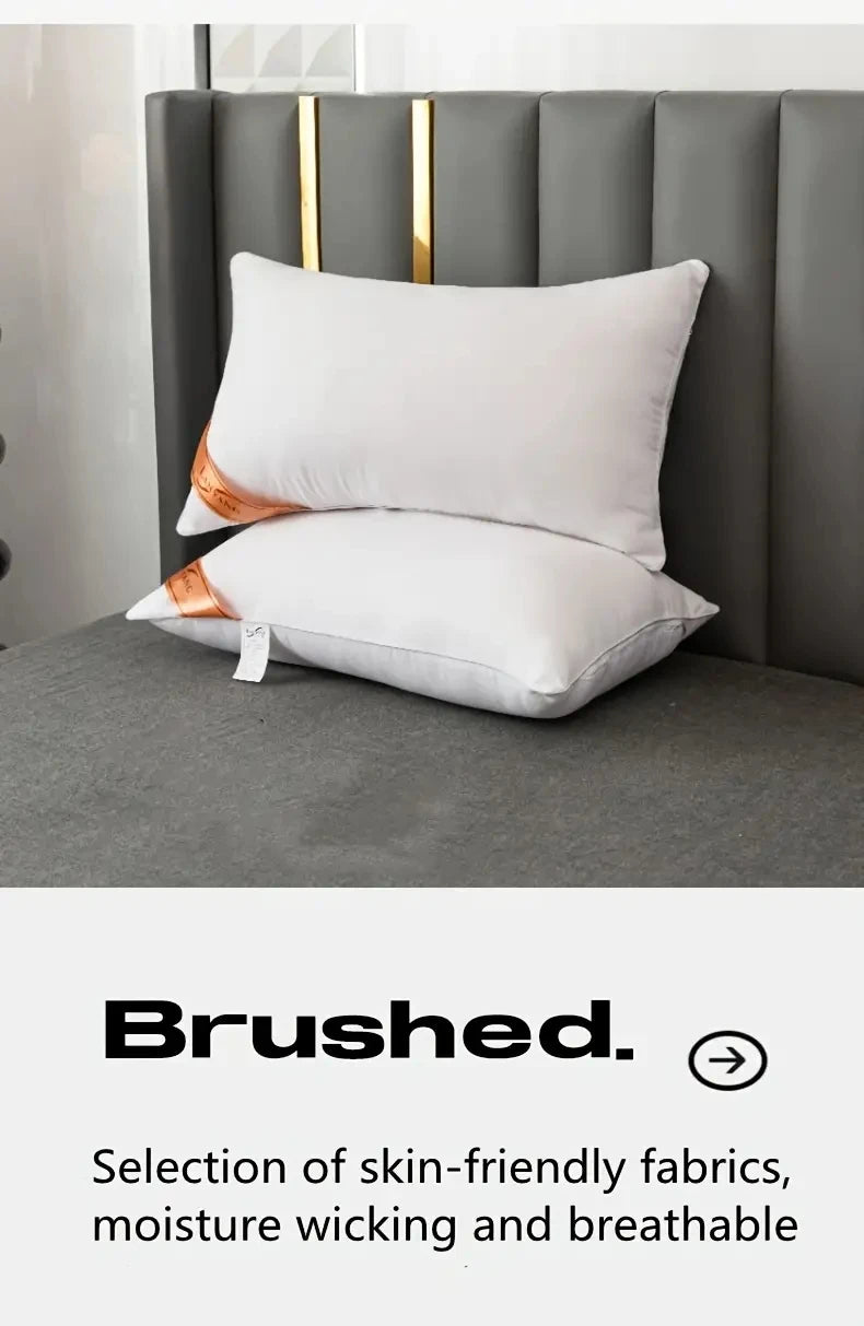 1pc White Bounce Back Pillow Solid Color Soft Comfortable Bedroom Bed Sleep 5star Hotel Home Single Adult Pillow