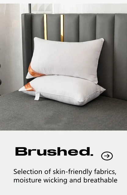 1pc White Bounce Back Pillow Solid Color Soft Comfortable Bedroom Bed Sleep 5star Hotel Home Single Adult Pillow