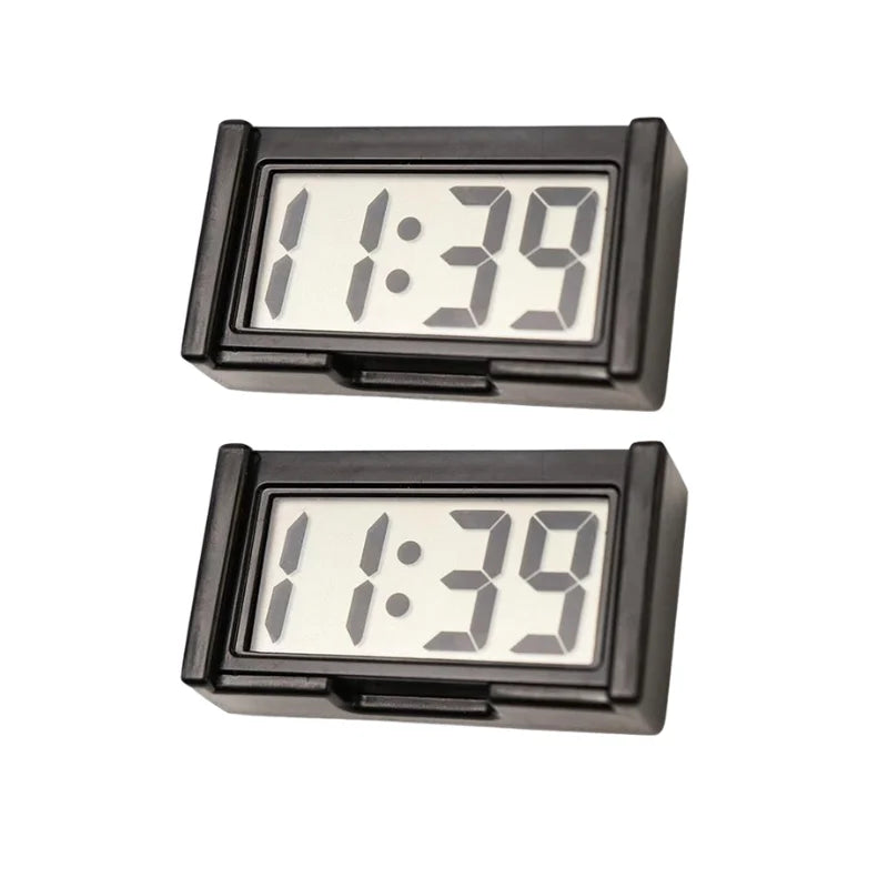 Mini Digital LCD Clock, Self-Adhesive Electronic Bracket Clock, Time and Day Display for Car Truck Dashboard, Auto Accessories