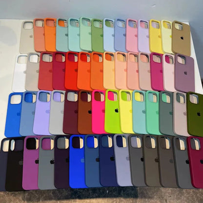 Official Original Silicone Phone Case For iPhone 16 13 15 14 12 Pro Apple Case for iPhone 16 Plus 13 14 11 12 15  Pro Max cover
