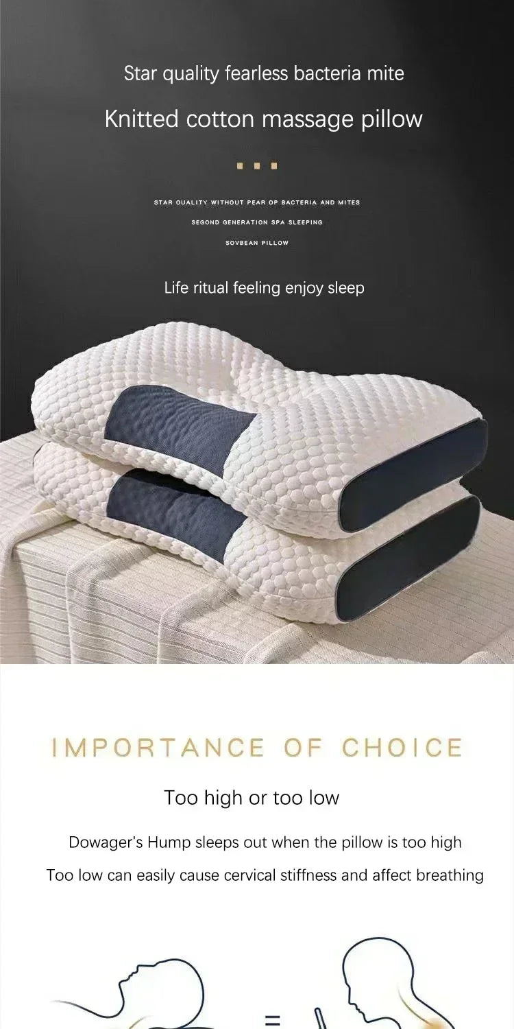 Cervical Orthopedic Neck Pillow Help Sleep And Protect The Pillow Neck Household Soybean Fiber SPA Massage Pillow For Sleeping