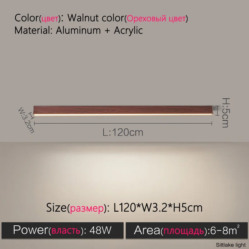 Modern Long Strip Ceiling Light Surface Mounted Minimalist Aisle Lamp Living Room Bedroom Kitchen Home Office LED Lighting