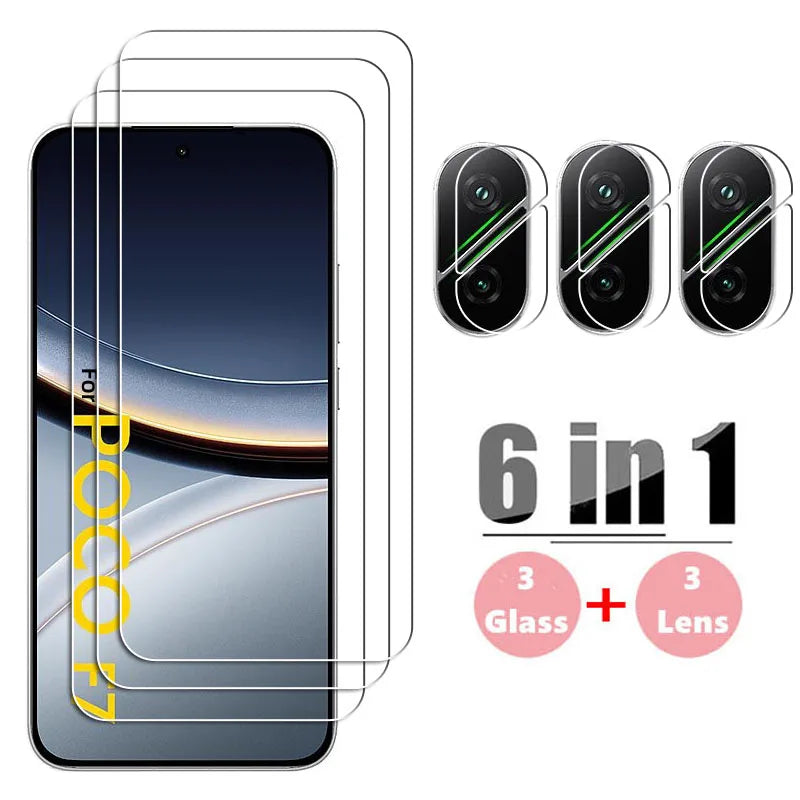 Full Gule Glass For Poco F7 Tempered Glass Poco F7 Screen Protector HD Protective Phone Camera Lens Film Poco F7