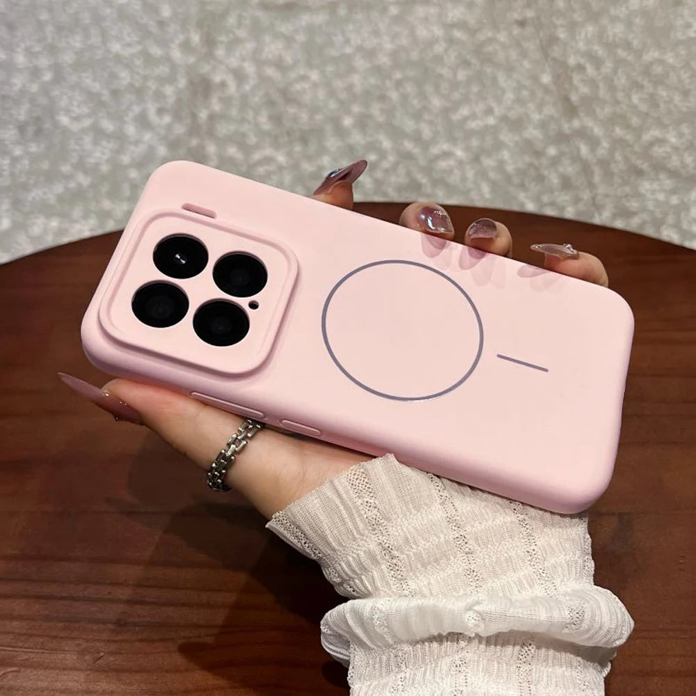 Colorful Liquid Silicone For Magsafe Wireless Charger Magnetic Case for Xiaomi 15 14 Pro 15 Pro Shockproof Soft Cover