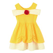 Vestido Casual Infantil para Meninas – Estilo Sereia/Rapunzel, Manga Curta, Alça em um Ombro Só, Fantasia de Princesa, Vestido Casual de Verão