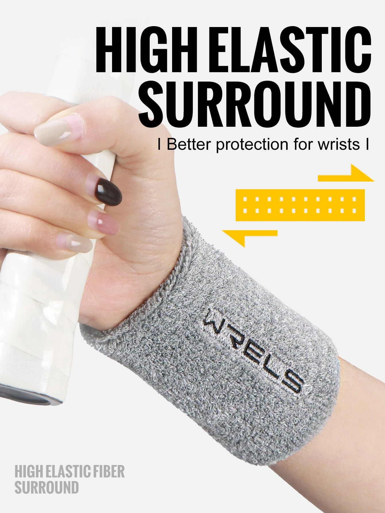 WRELS Wristbands Terry Cloth Moisture Wicking for Sports Tennis Gym Work Out Wristbands Sweatbands Absorbent Wrist Sweat Bands