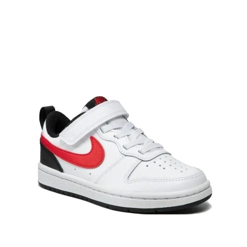 Tênis Nike Low 2 xadrez e versátil de cano baixo para crianças, branco, vermelho e preto