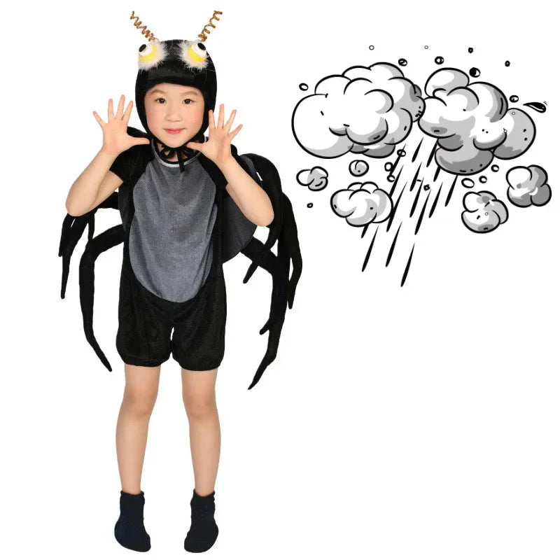 Children's Insect Animal Costumes Children's Small Spider Black Spider Costumes Parent-child Role-playing Costumes