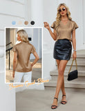 2026 Fashion Summer Casual Shirts Office Lady Tops Mujer Elegant Simple Chiffon Blouse Women Short Sleeve V-Neck Woman Clothes
